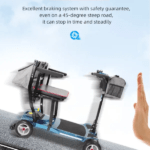 CruiseSkooter Electromagnetic Brakes for lightweight foldable travel mobility scooter