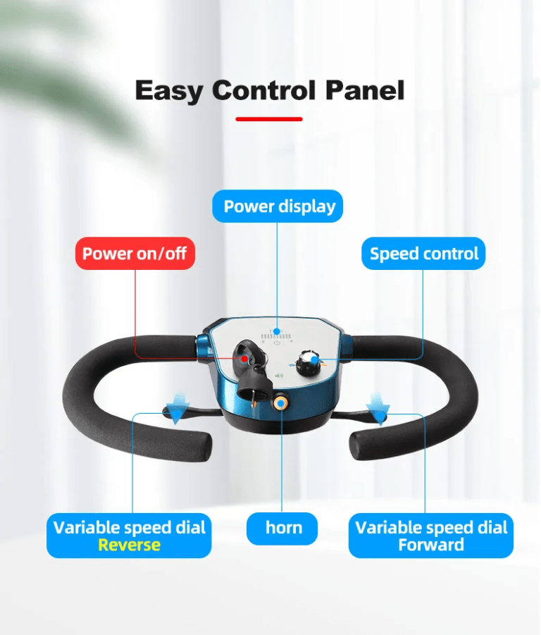 CruiseSkooter Controls lightweight foldable travel mobility scooter