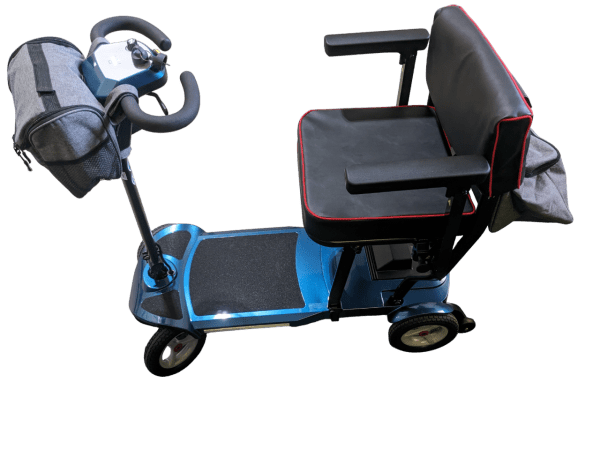 CruiseSkooter mobility scooter for cruises. Blue from side